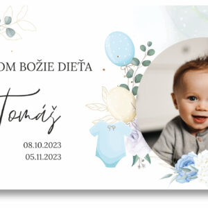 Personal Banner na krstiny s fotkou - Balóny Rozmer banner: 130 x 260 cm - namety na prve svate prijimanie, dakovna rec na prve svate prijimanie, doplnky na svate prijimanie, výzdoba kostola na prvé sväté prijímanie, 1 svate prijimanie oslava, prve svate prijimanie doplnky na oslavu,  1 svate prijimanie sviecka, prve svate prijimanie girlandy